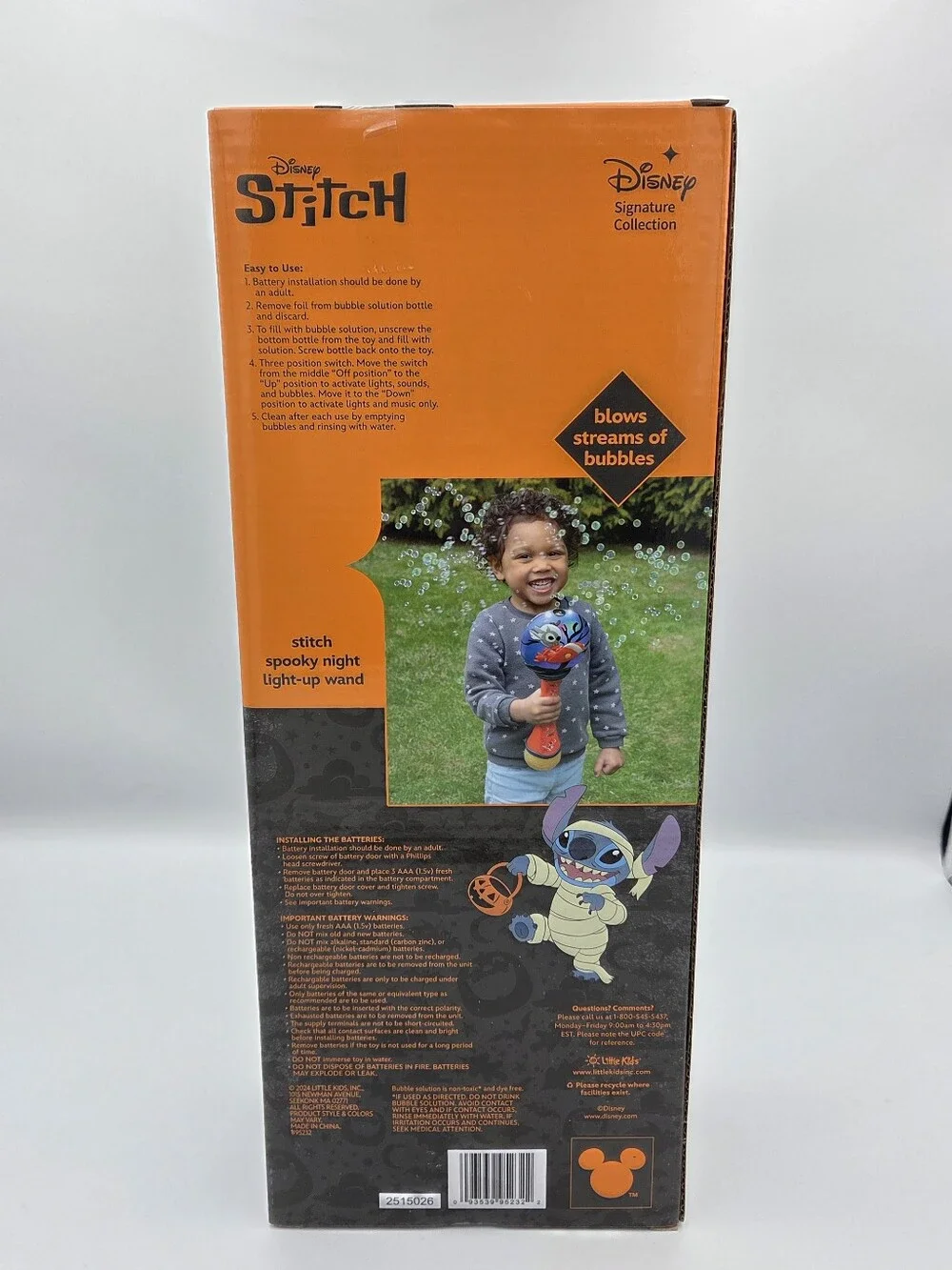 Disney Stitch Halloween Light-Up Bubble & Music Wand NIB
